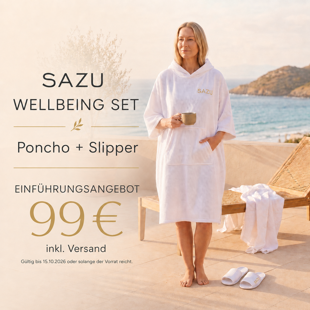 Einführungsangebot SAZU PONCHO + Slipper